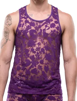 skull & bones Dutch Floral Burnout Tank Purple