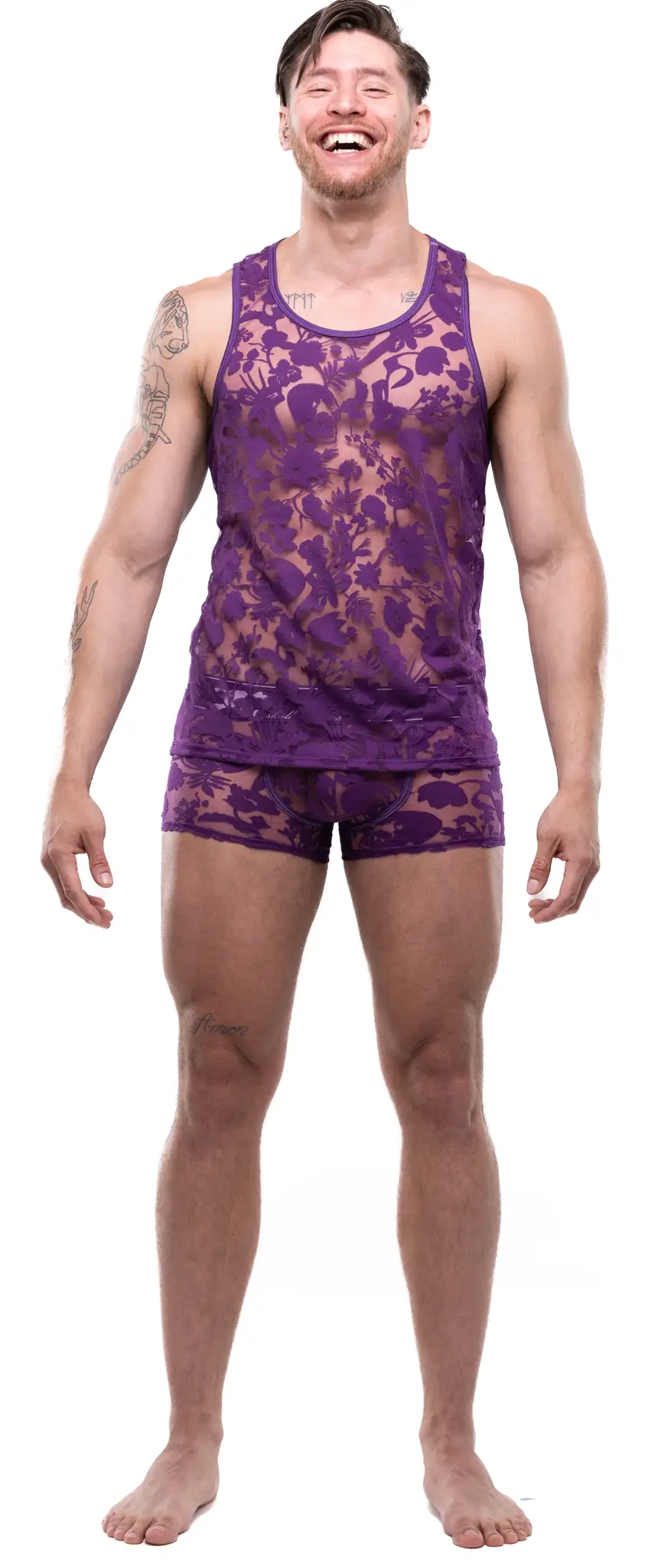 skull & bones - Dutch Floral Burnout Tank Purple - HUMANITY!