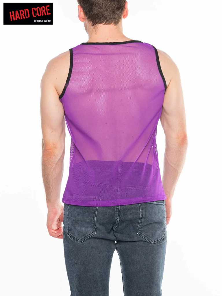 Go Softwear/American Jock Hard Core Frisky Side Panel Tank Top - Purple/Black