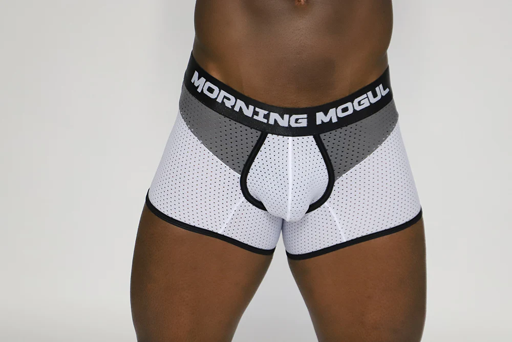 Morning Mogul Kieray Boxer Trunk - White/Grey - sale