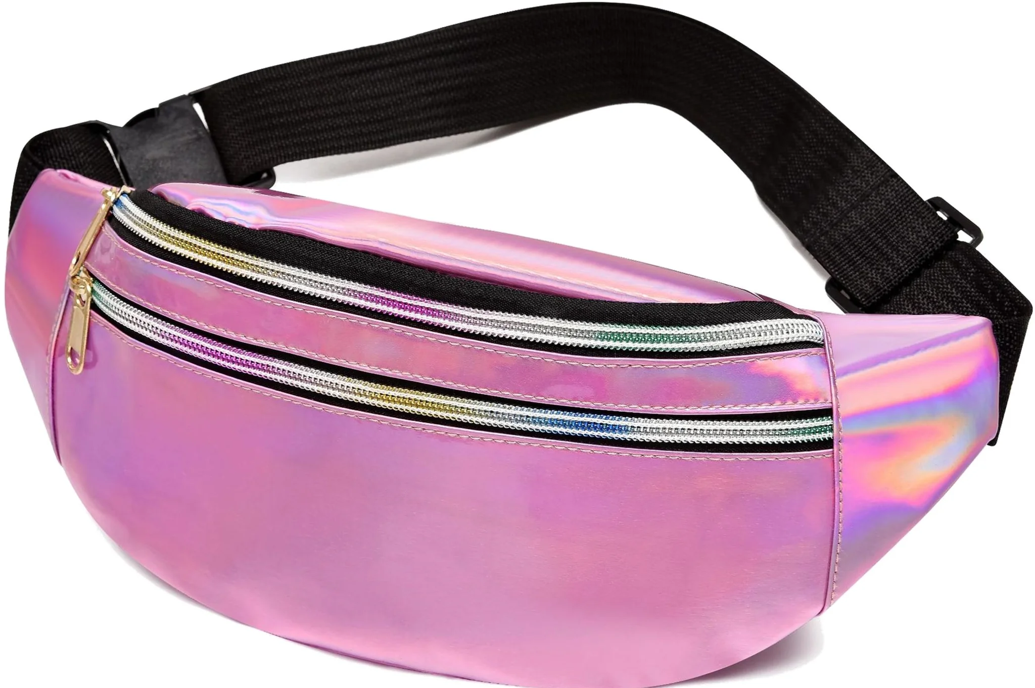 Knobs Metallic Crystal Fanny Pack - Hot Pink