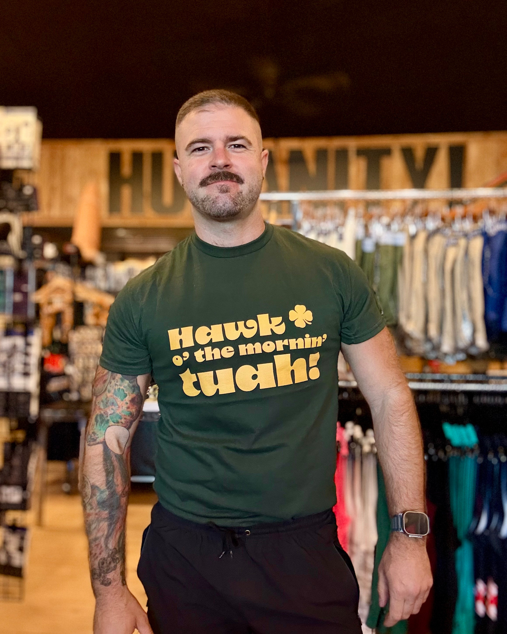 Humanity Lifestyle Co. HLC Hawk O the Morning Tuah Basic  Tee - Forest