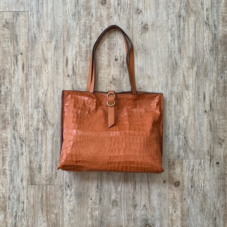 Soft Crackled Croco Tote