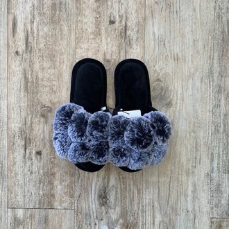 Me Moi MeMoi Luxe PomPom Plush Slipper