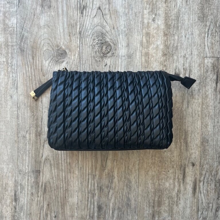 Sondra Roberts Pleated Crossbody with Chain