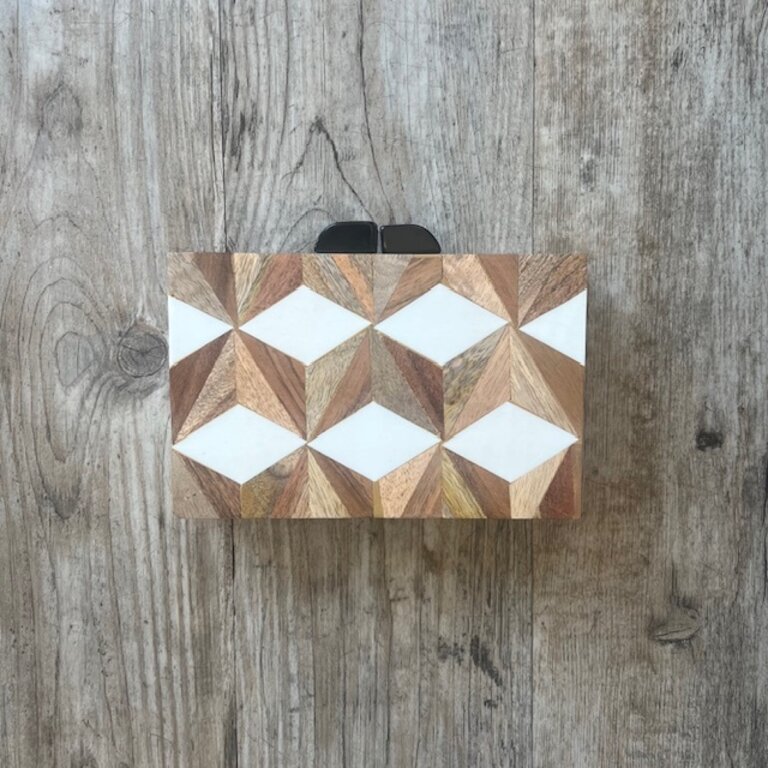 R Design R Design Diamond Wood Box Clutch