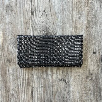 Sondra Roberts Crystal Wave Flap Clutch