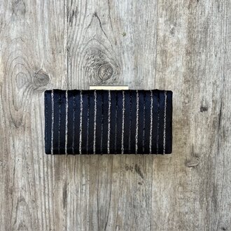 Sondra Roberts Sondra Roberts Lame Stripe Velvet Clutch