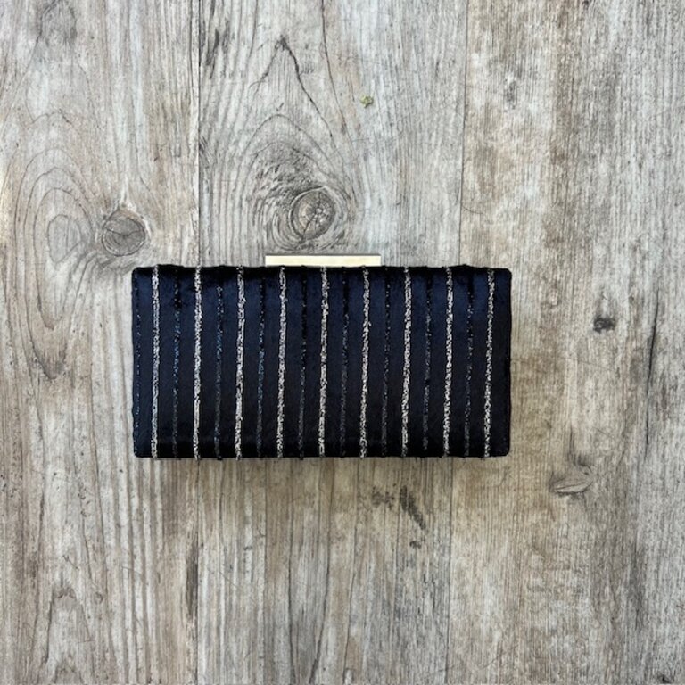 Sondra Roberts Sondra Roberts Lame Stripe Velvet Clutch