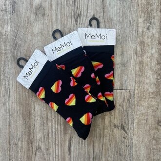 Me Moi MeMoi Rainbow Heart Crew Sock