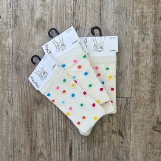 Me Moi MeMoi Dotted Crew Sock