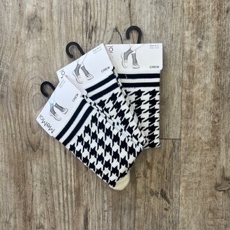Me Moi MeMoi Houndstooth Crew Sock
