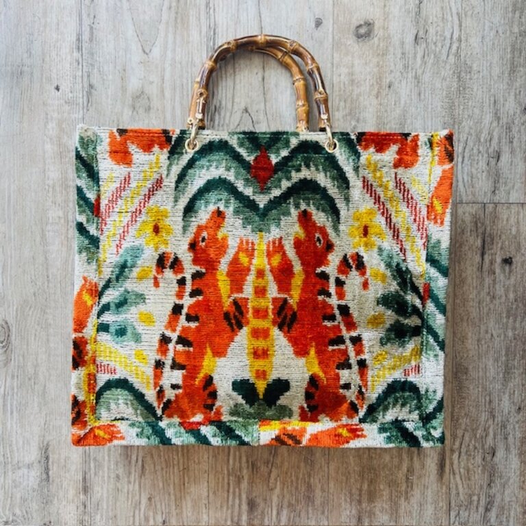 Acya Design Acya Design Large Velvet Tote w/ Bamboo