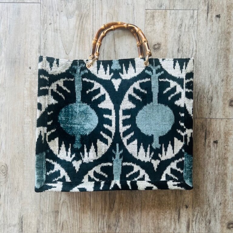 Acya Design Acya Design Large Velvet Tote w/ Bamboo