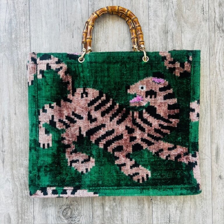 Acya Design Acya Silk Ikat Large Tote w/ Bamboo SS