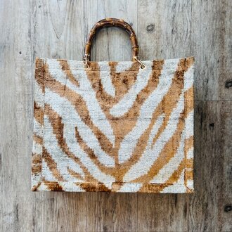 Acya Design Acya Silk Ikat Large Tote w/ Bamboo SS