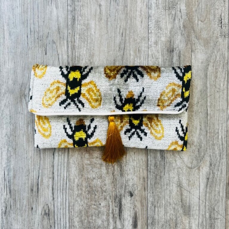 Acya Design Acya Silk Ikat Bee Clutch w/ Chain SS