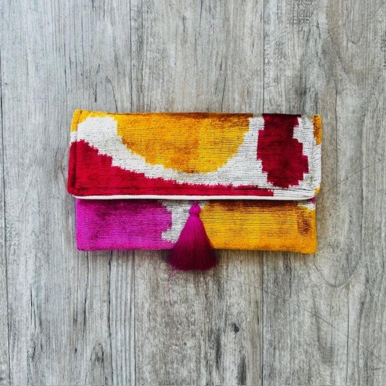 AYCA AYCA Silk Ikat Geo Clutch w/ Chain SS