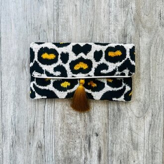 AYCA AYCA Silk Ikat Animal Print Clutch w/ Chain SS