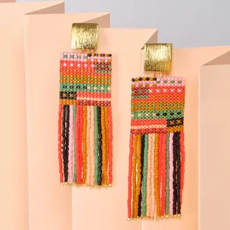 Mayana Design Mayana Design Striped Fringe Earring