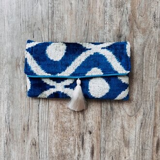 AYCA AYCA Silk Ikat Geo Clutch w/ Chain SS