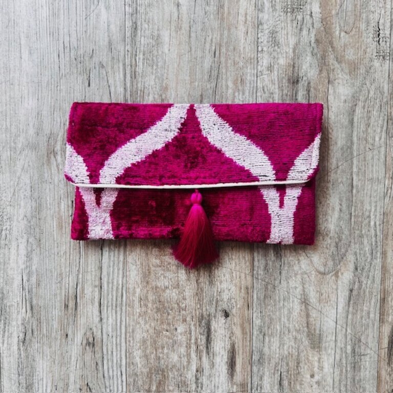 AYCA AYCA Silk Ikat Geo Clutch w/ Chain SS