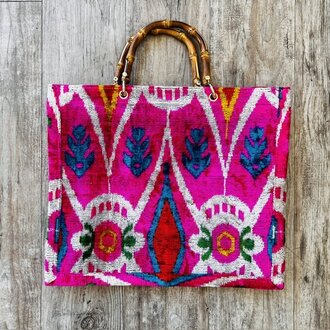 AYCA AYCA Silk Ikat Large Tote w/ Bamboo