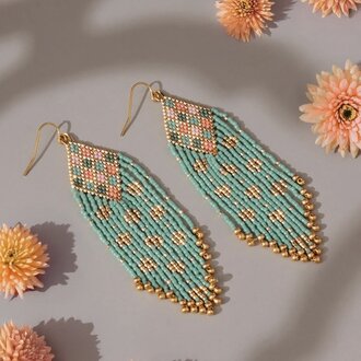 Mayana Design Mayana Beaded Sari Fringe Earring