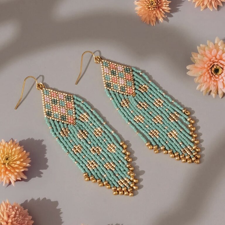 Mayana Design Mayana Beaded Sari Fringe Earring