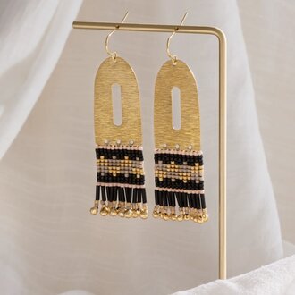 Mayana Design Mayana Colorblock Brass Earring