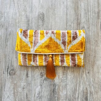 AYCA AYCA  Ikat Silk Clutch w/ Chain