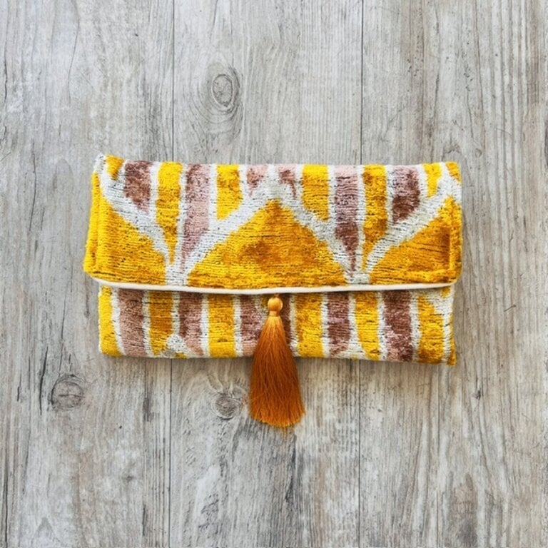 AYCA AYCA  Ikat Silk Clutch w/ Chain