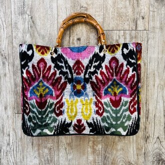 AYCA AYCA Silk Ikat Kuti Bag with Bamboo
