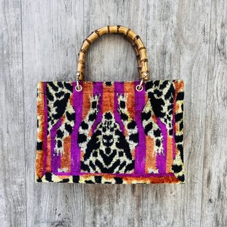 AYCA AYCA Silk Ikat Small Tiger Tote w/ Bamboo