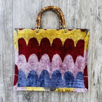 AYCA AYCA Silk Ikat Large Scallop Tote w/ Bamboo