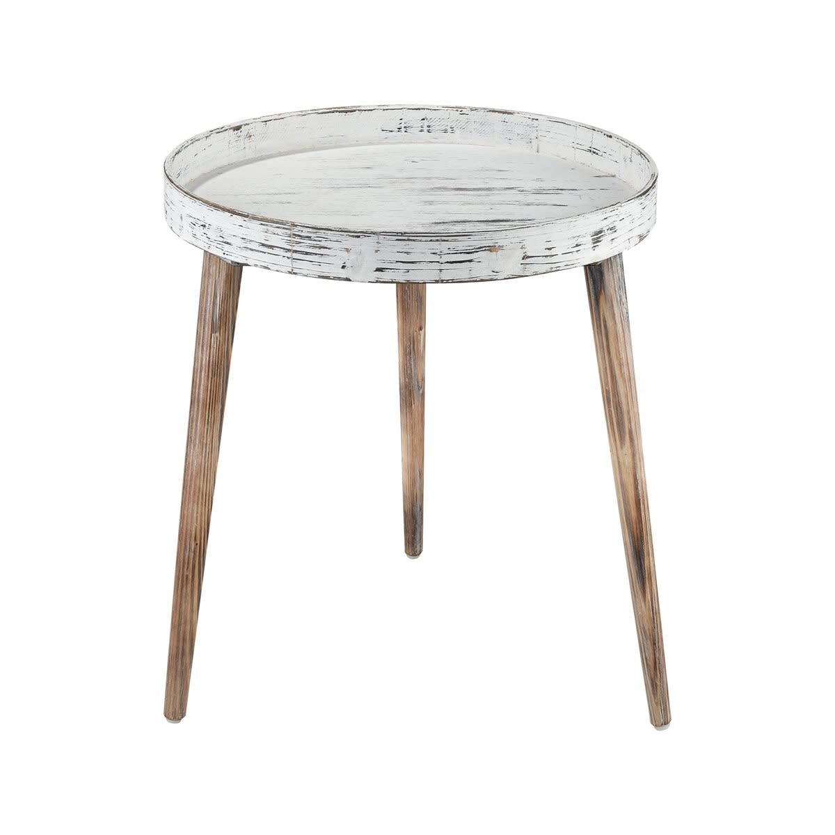 Whitewashed wood side table The Garret