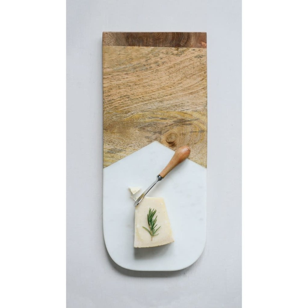 Marble& Mango wood cutting board w/knife