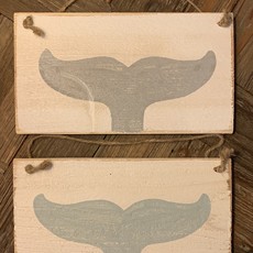 Wood Hanger - Whale Tale - Marina Grey
