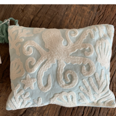 Two's Company Seashore Embroidered Pouch - Octopus