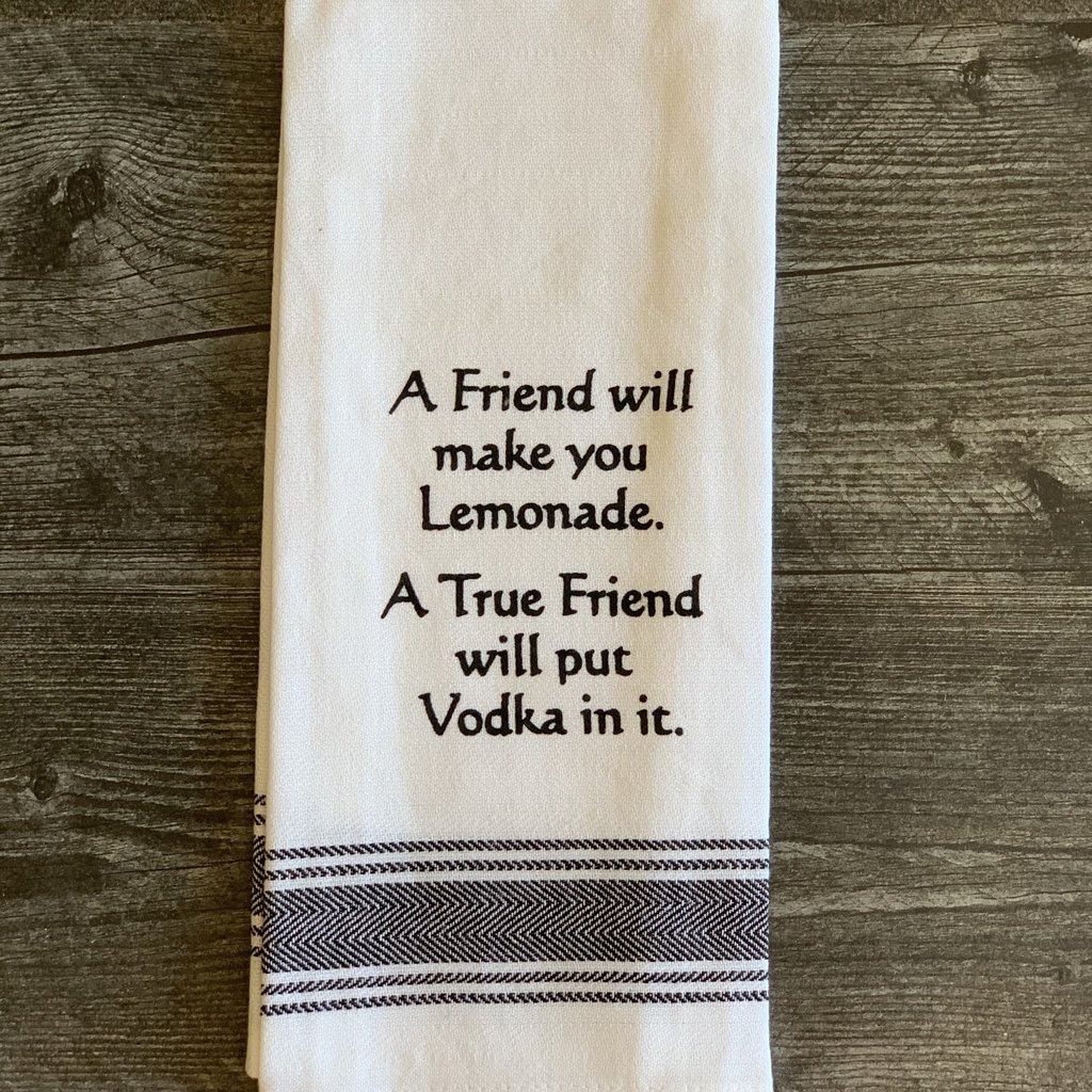 Wild Hare Designs White Cotton Towel - A friend will make you lemonade...