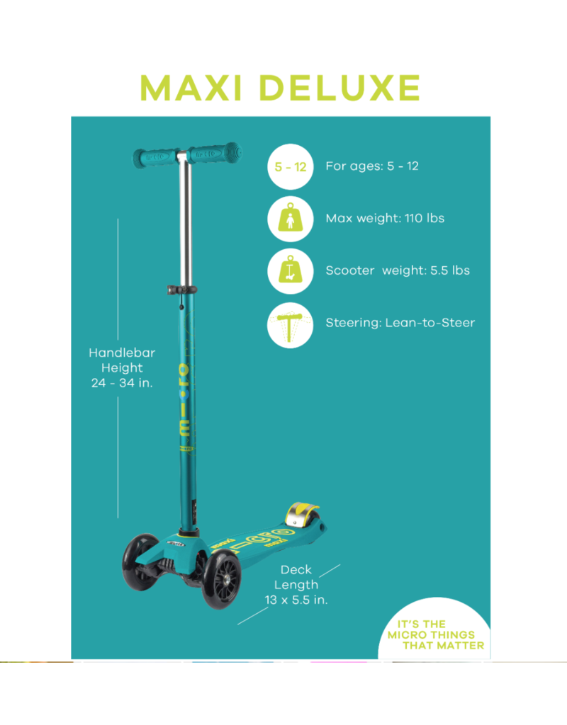 Micro Kickboard Maxi Deluxe Scooter 5-12