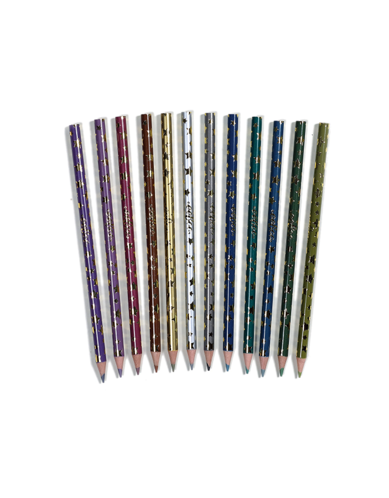 eeBoo Metallic Unicorn Color Pencils 12 pack 3+