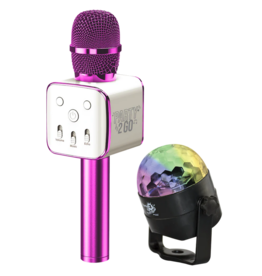 Party 2 Go Karaoke Mic and Disco Ball Pink 9+