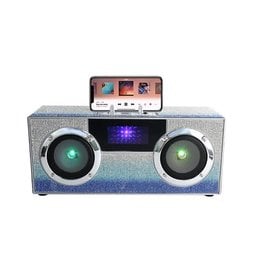 Bling Blue Mini Bluetooth LED Boombox 5+