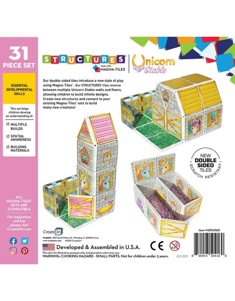 Unicorn Stable Magna Tiles Structures 3+