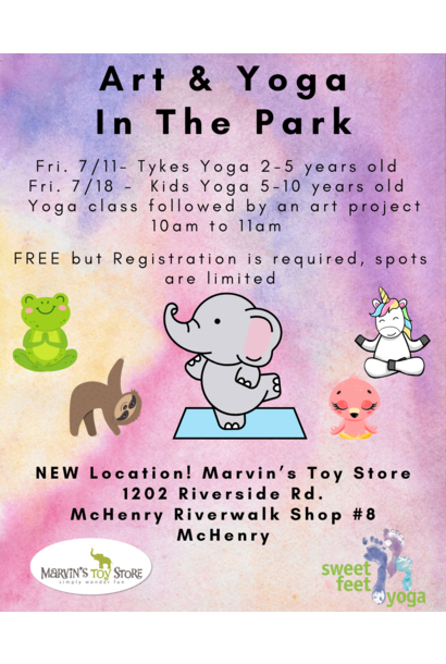 Art & Yoga in the Park 7/12- Tykes Yoga 2-5 yrs