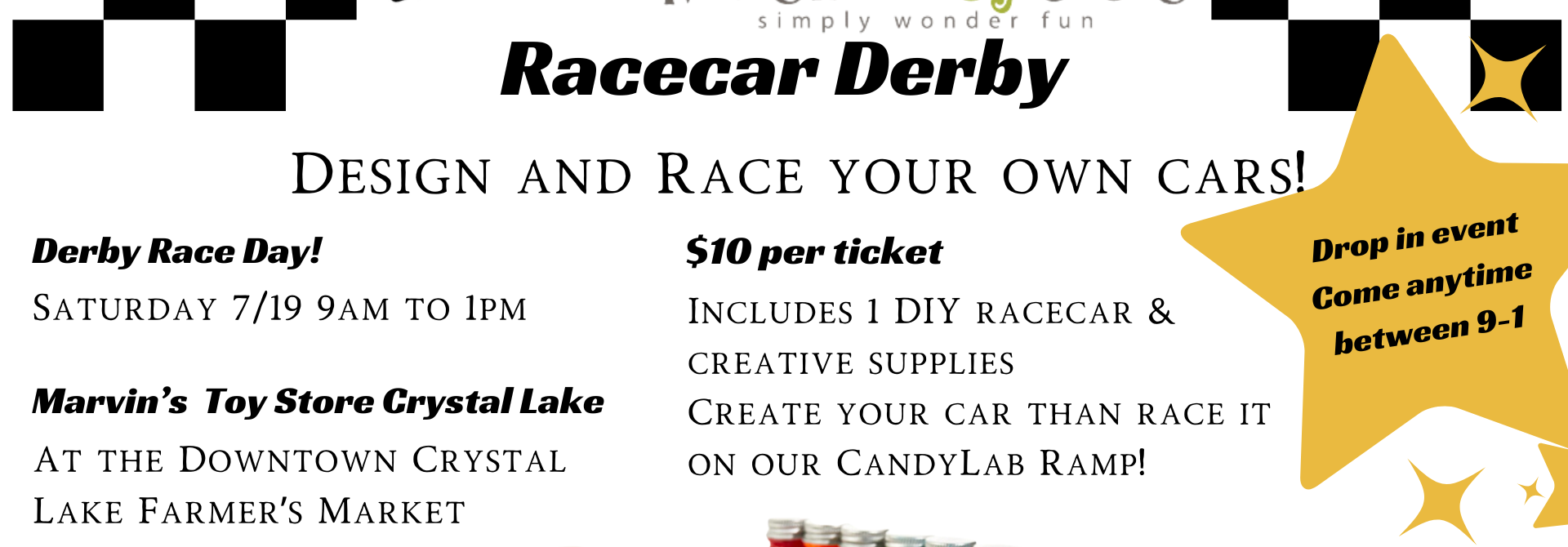 Racecar Derby a the Downtown Crystal Lake Farmer's Market 7/19