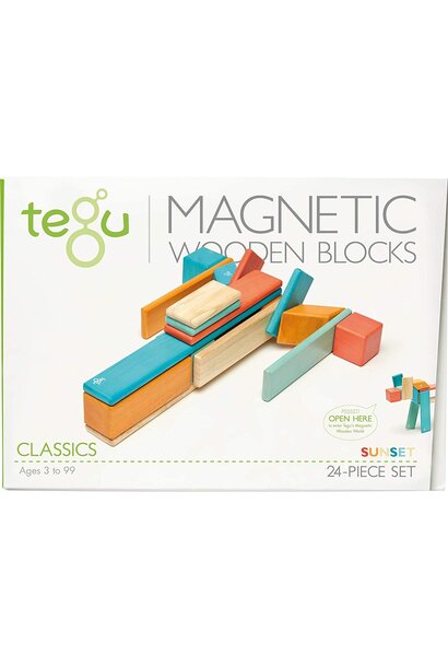 24 Piece Magnetic Wooden Block Set