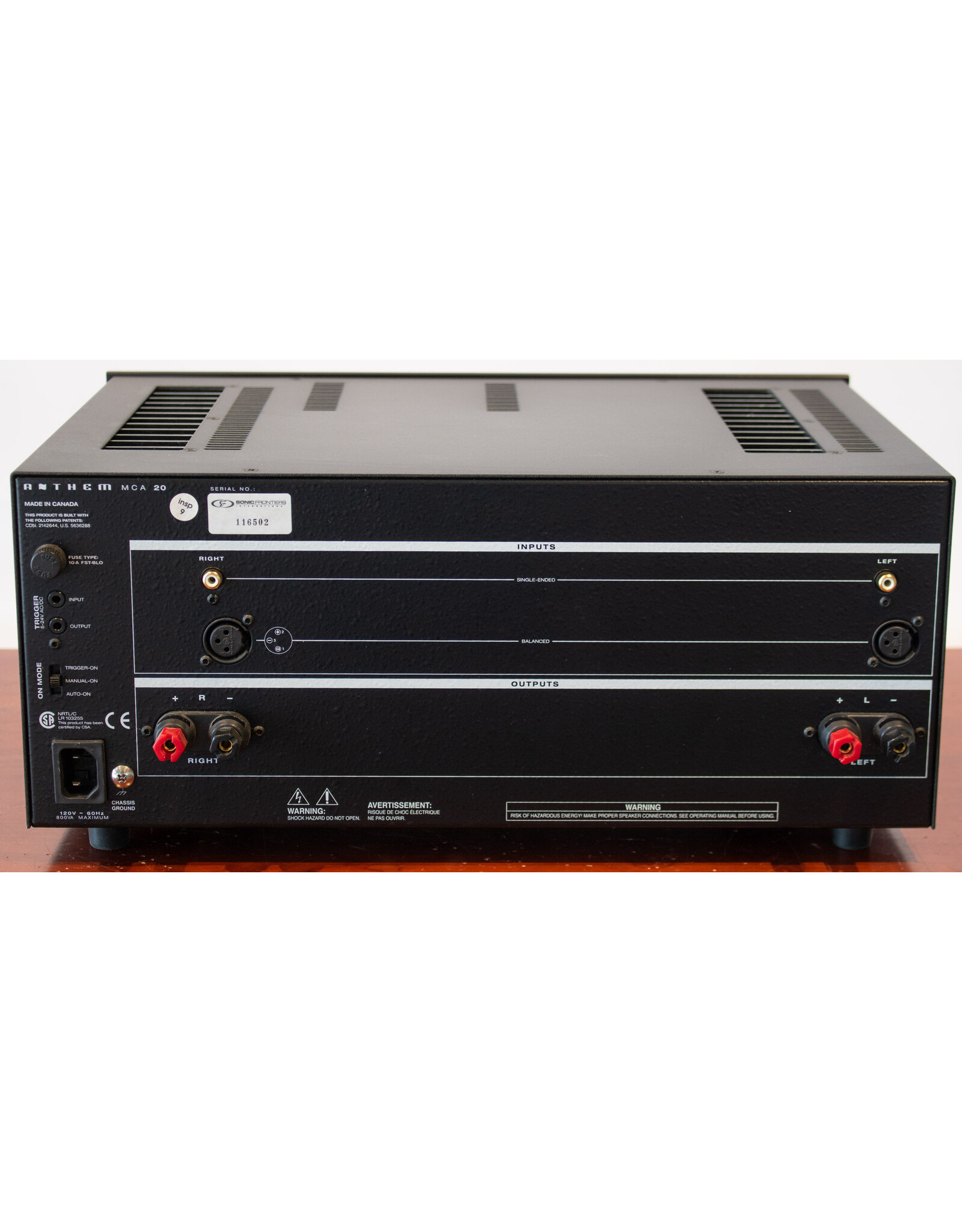 Anthem Anthem MCA 20 Power Amp USED