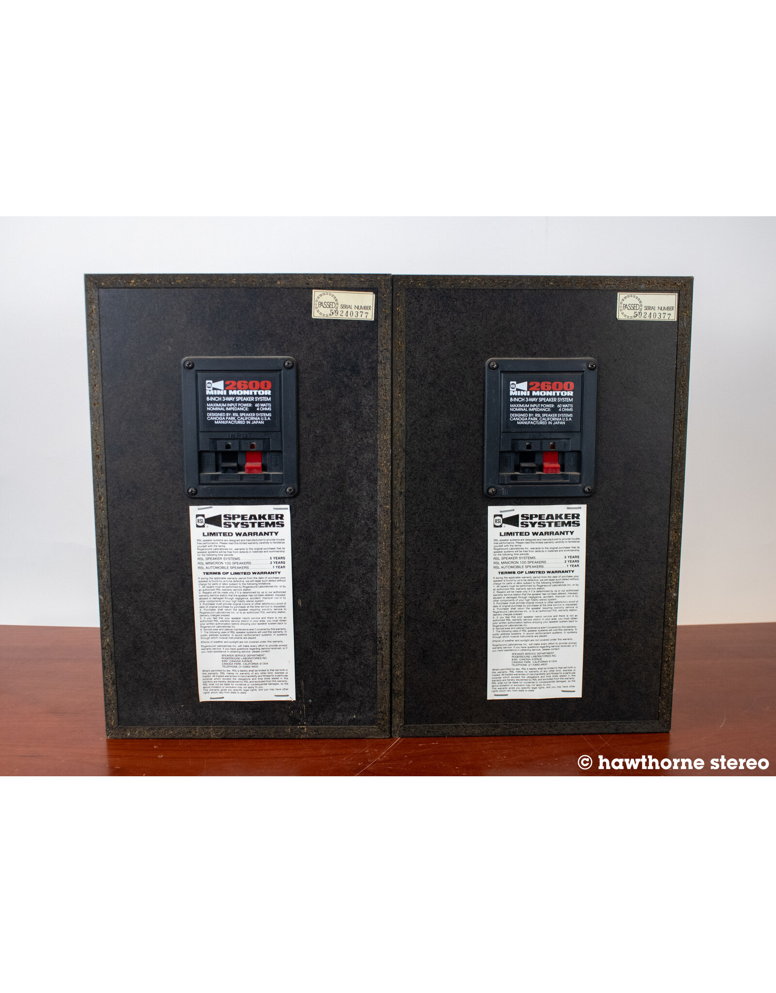 RSL Speakers RSL Speakers 2600 Mini Monitor Bookshelf Speakers USED